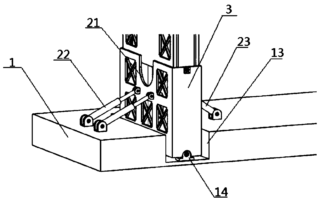 A lifting device using a real-time movable rigid connection mechanism