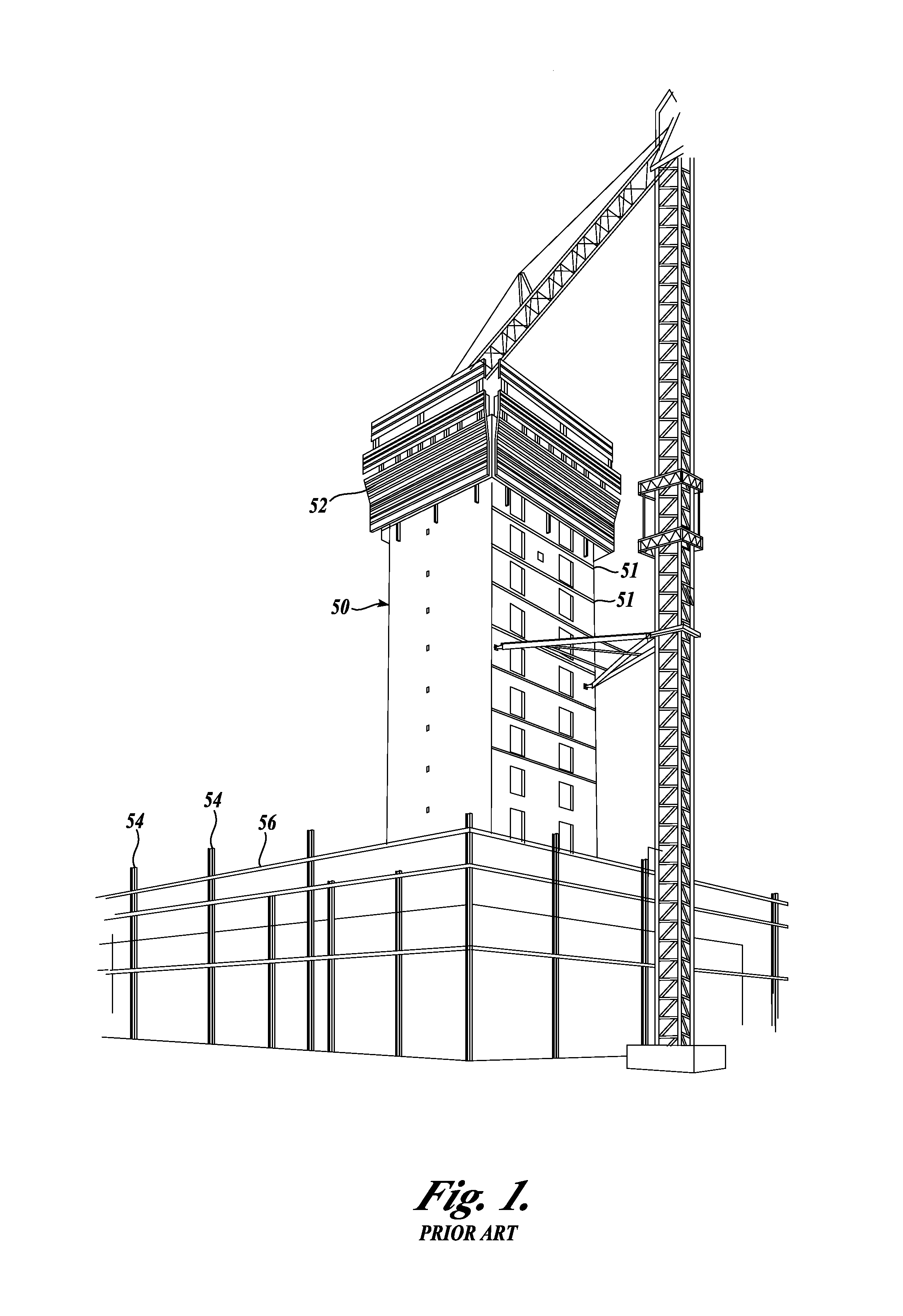 Method of constructing a concrete shear core multistory building