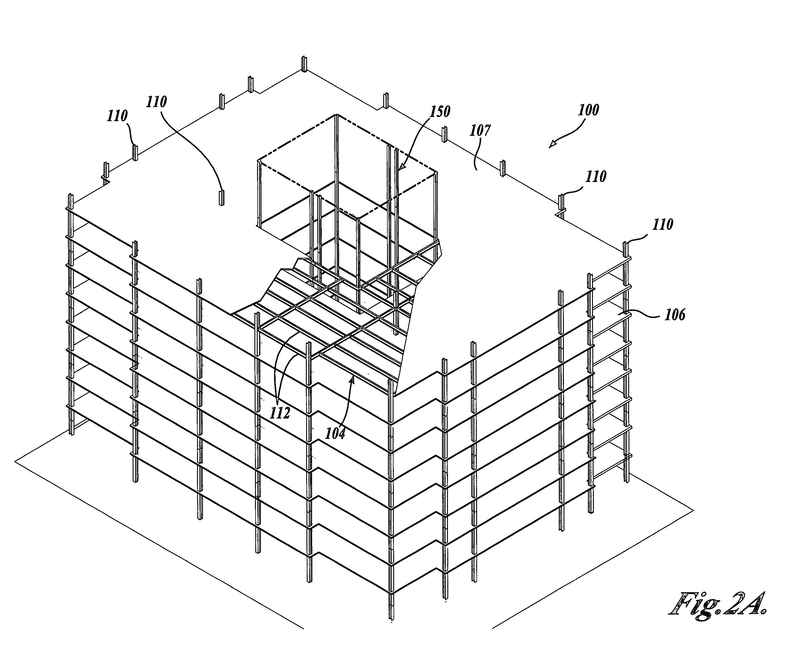 Method of constructing a concrete shear core multistory building
