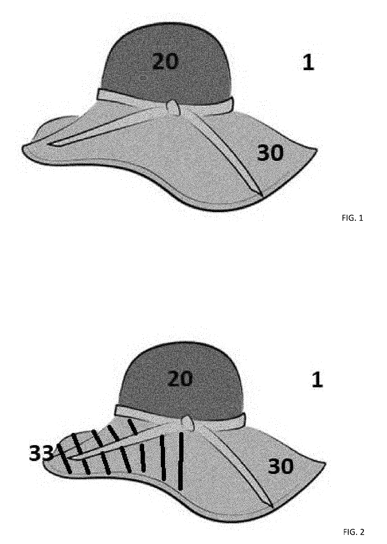 Hat or cap with UV protection