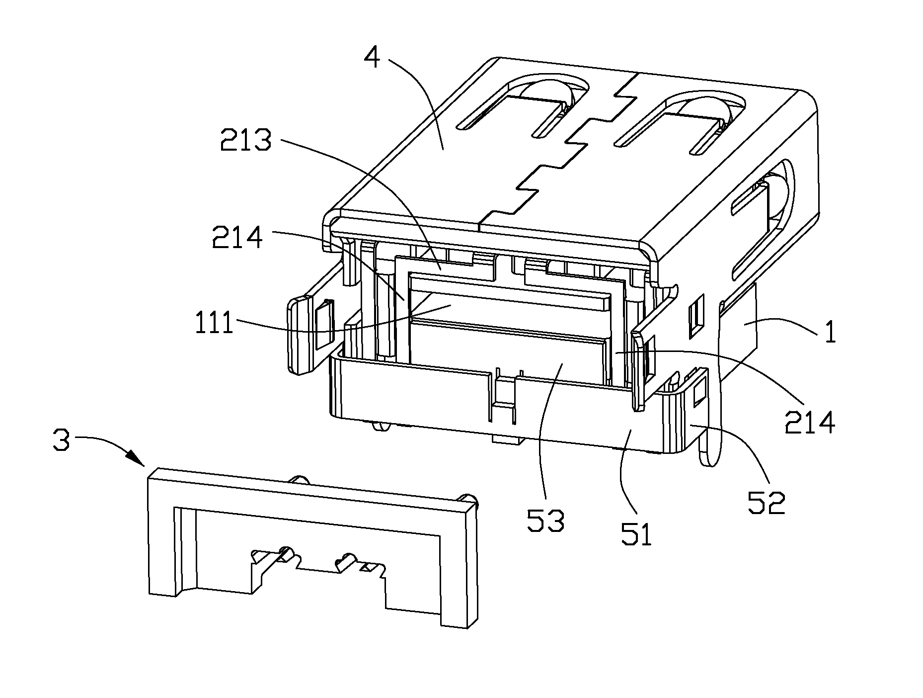 Connector with improved impedance between contacts thereof