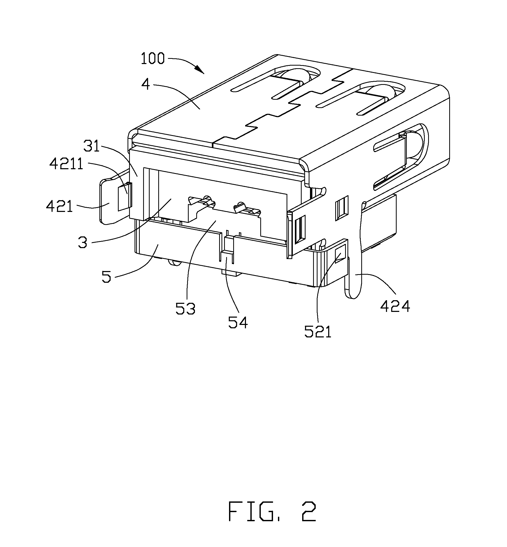 Connector with improved impedance between contacts thereof
