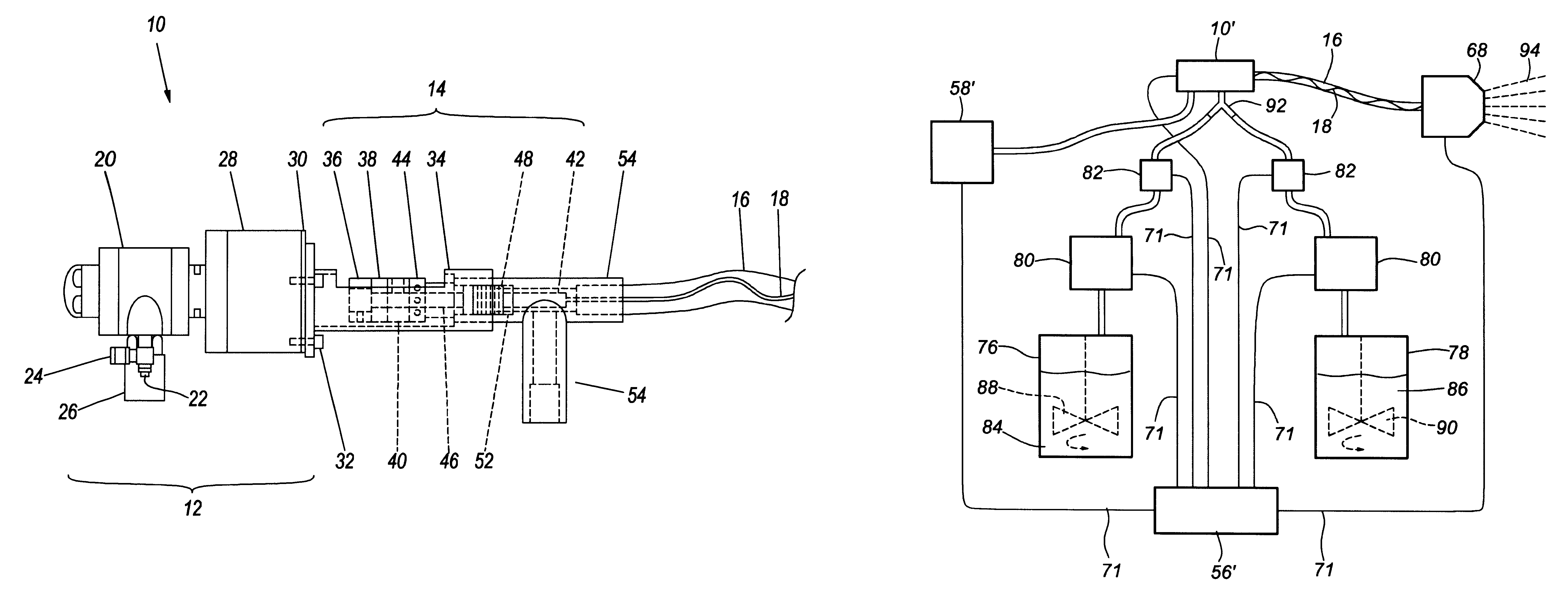 Dynamic delivery line mixing apparatus and method