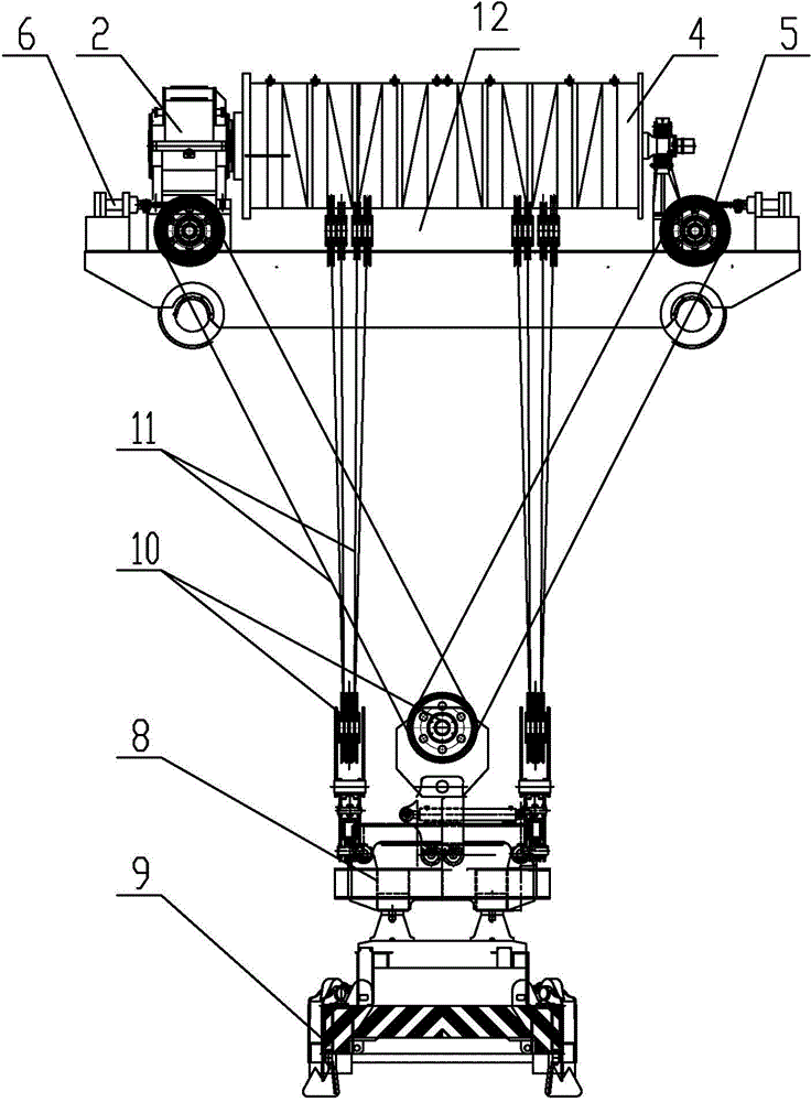 Crane steel wire rope anti-swing system