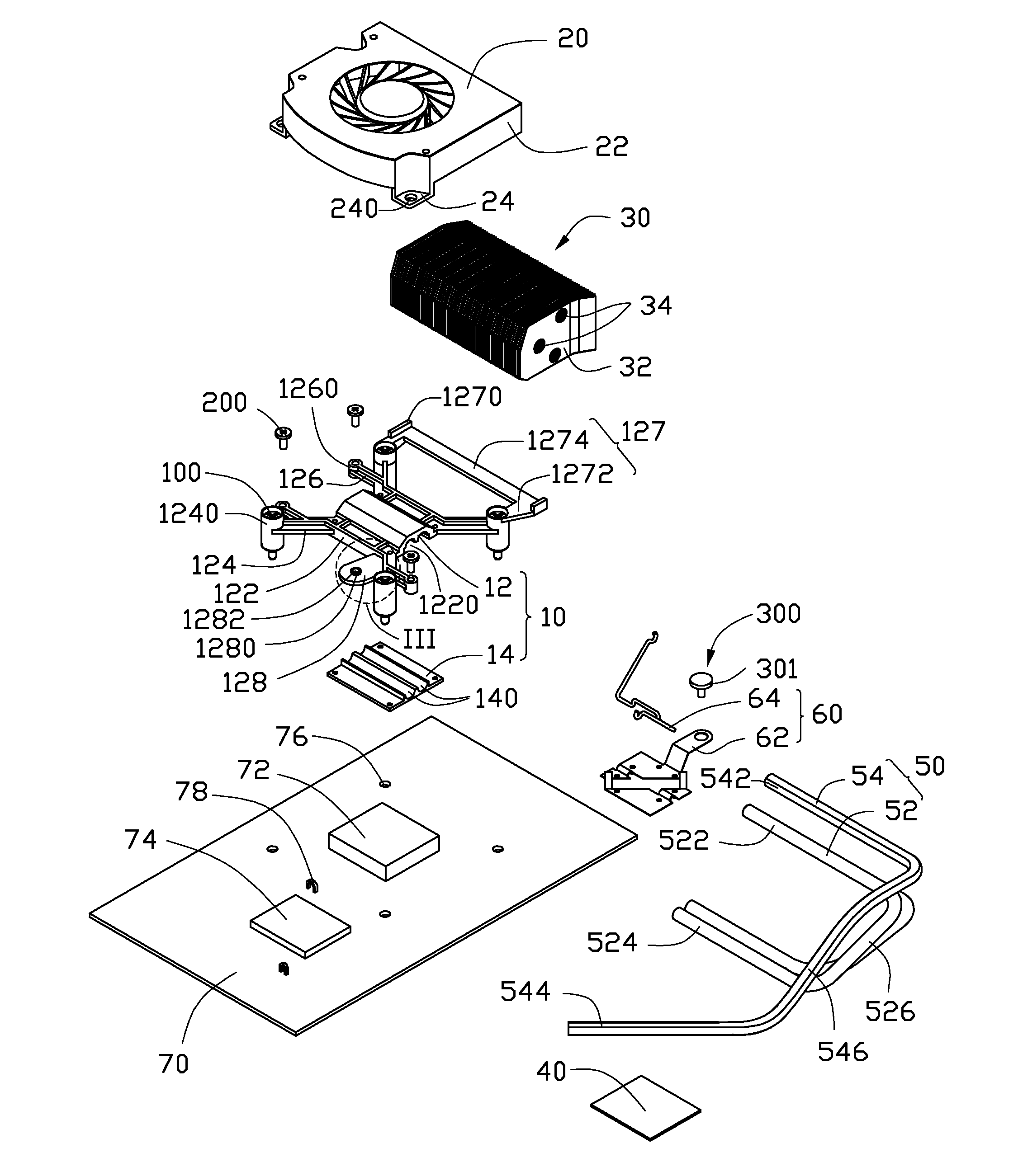 Electronic system and heat dissipation device thereof