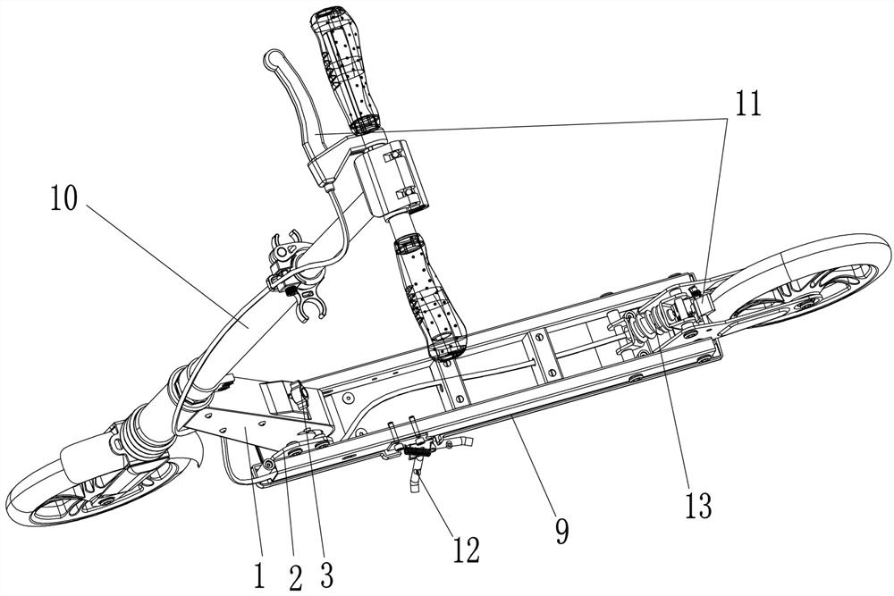 Scooter with folding mechanism