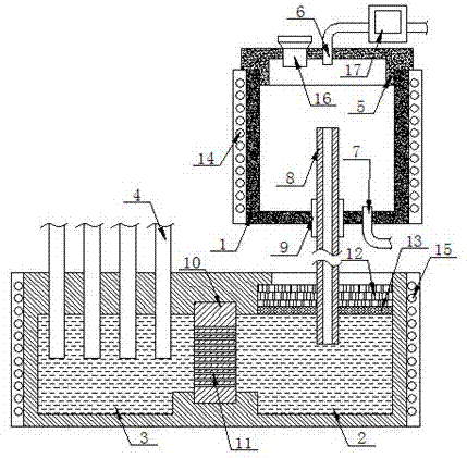 Smelting device for single-crystal conductive copper rod