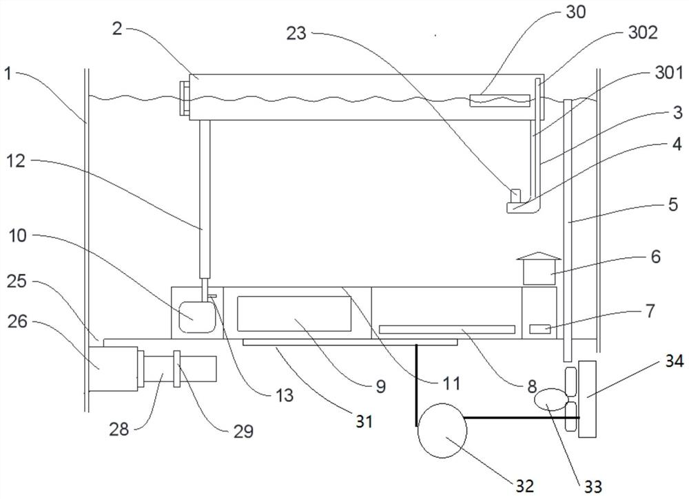 Fish tank with submersible pressure type filtering system