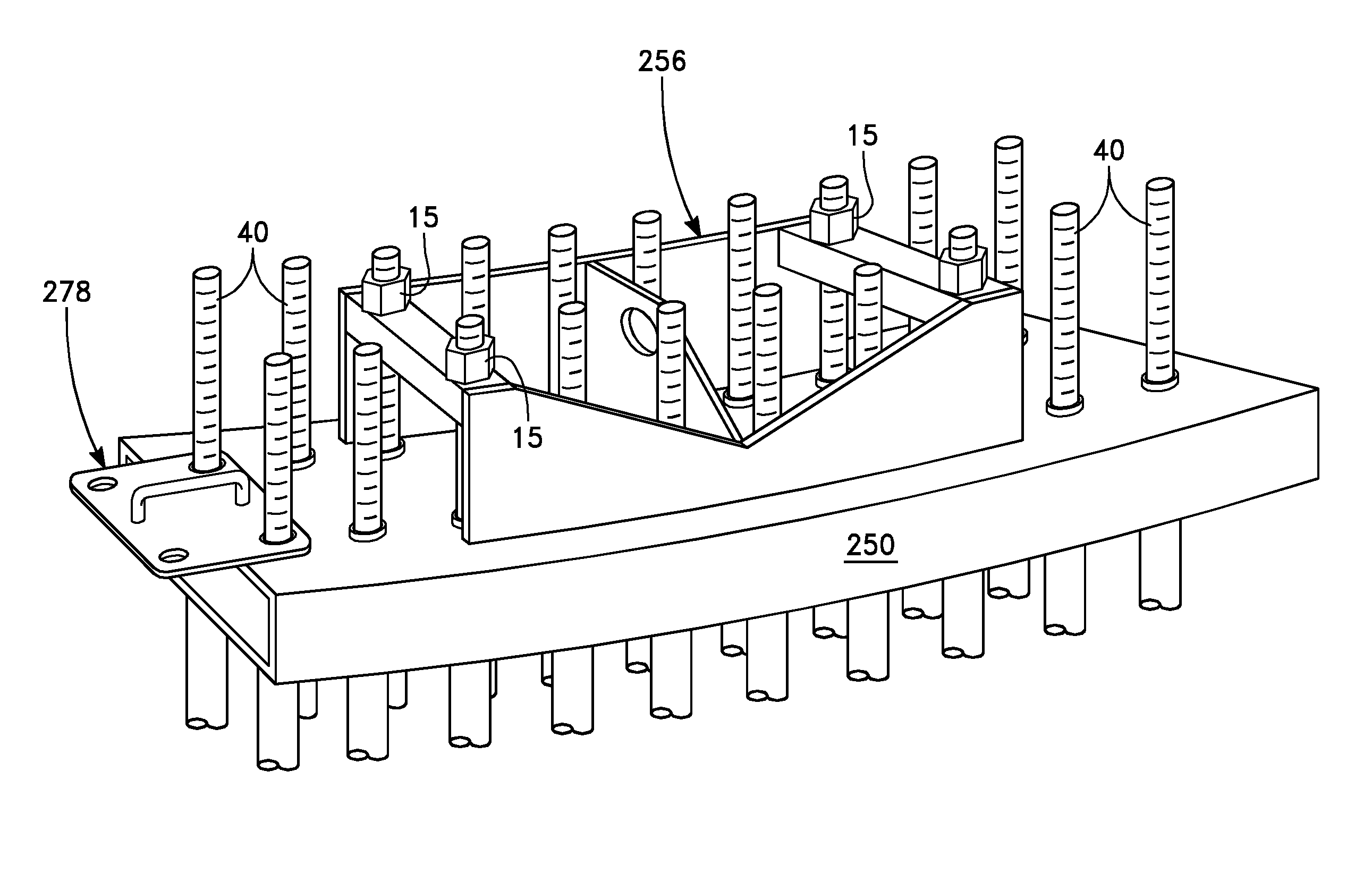 Grout template for wind turbine foundations