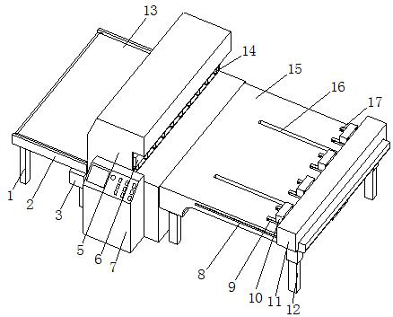 Automatic plate shearing machine for machining electric device shell