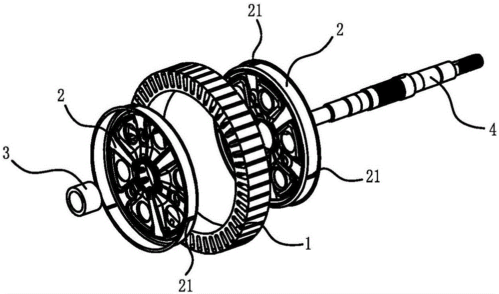 Stator for electric car hub motor and motor containing the same
