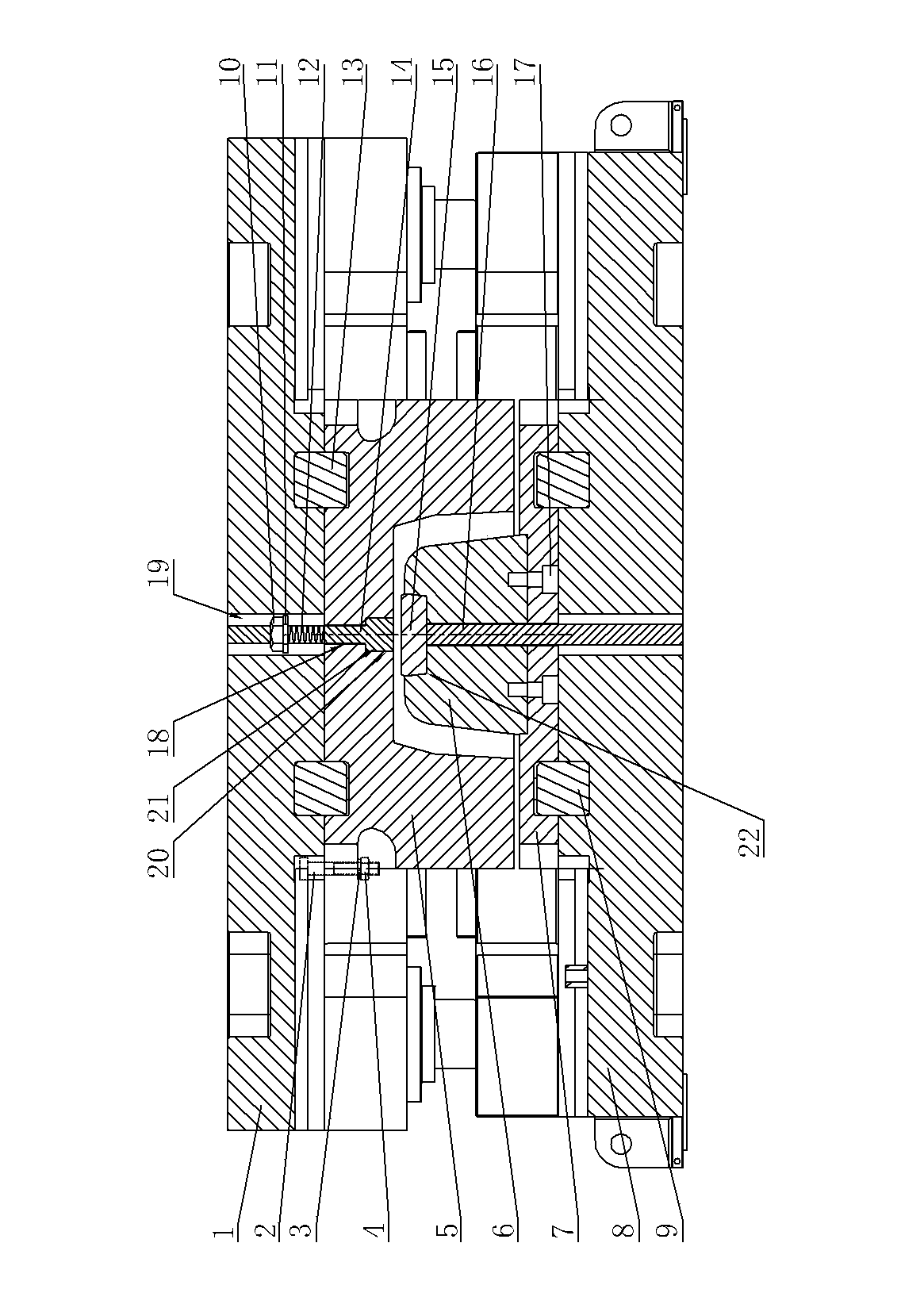 Large combined dual-jacking mould structure