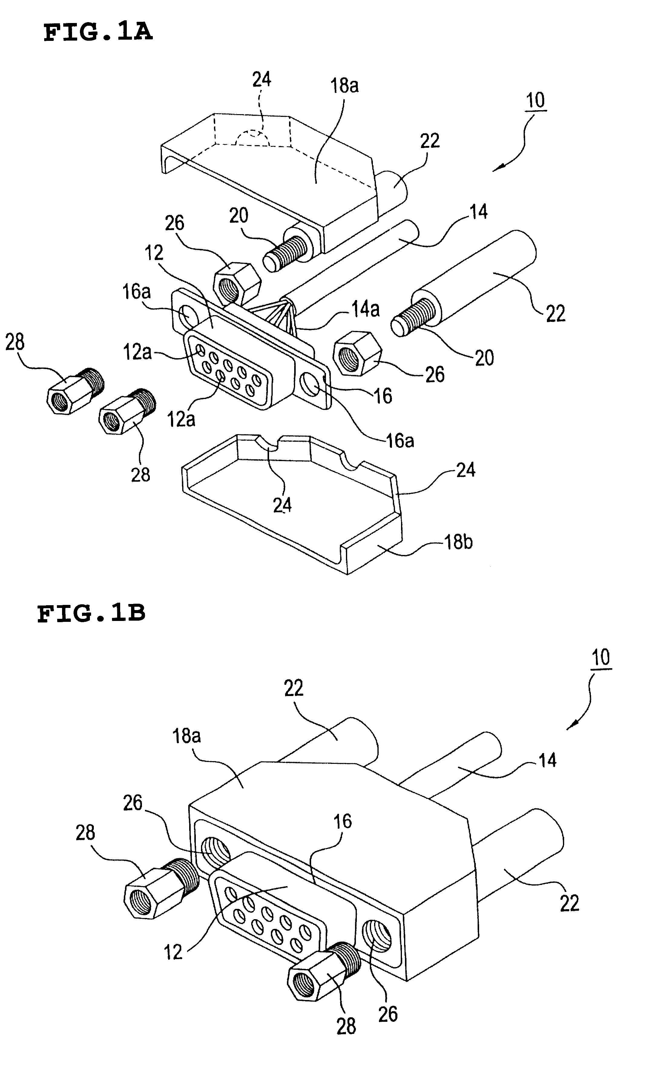 Connector device, interface module using the connector device, and adapter for changing the number of cores of a connector