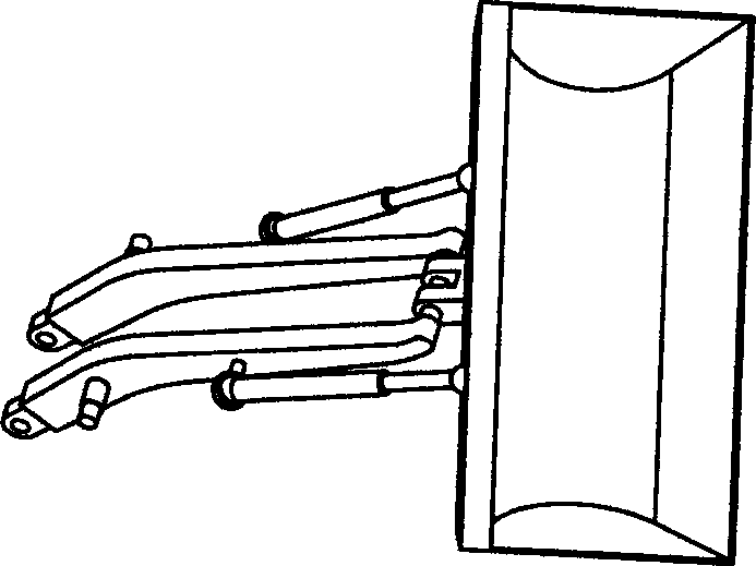 Space hydraulic loading machine with bucket capable of realizing two-dimensional rotation