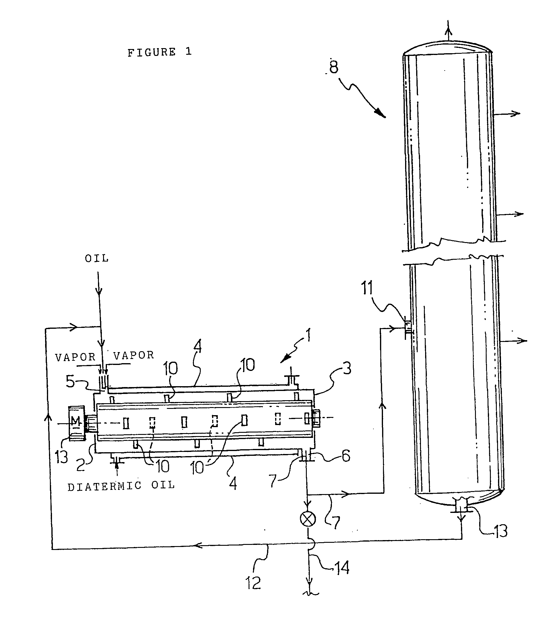 Process and apparatus for the fractional distillation of crude oil