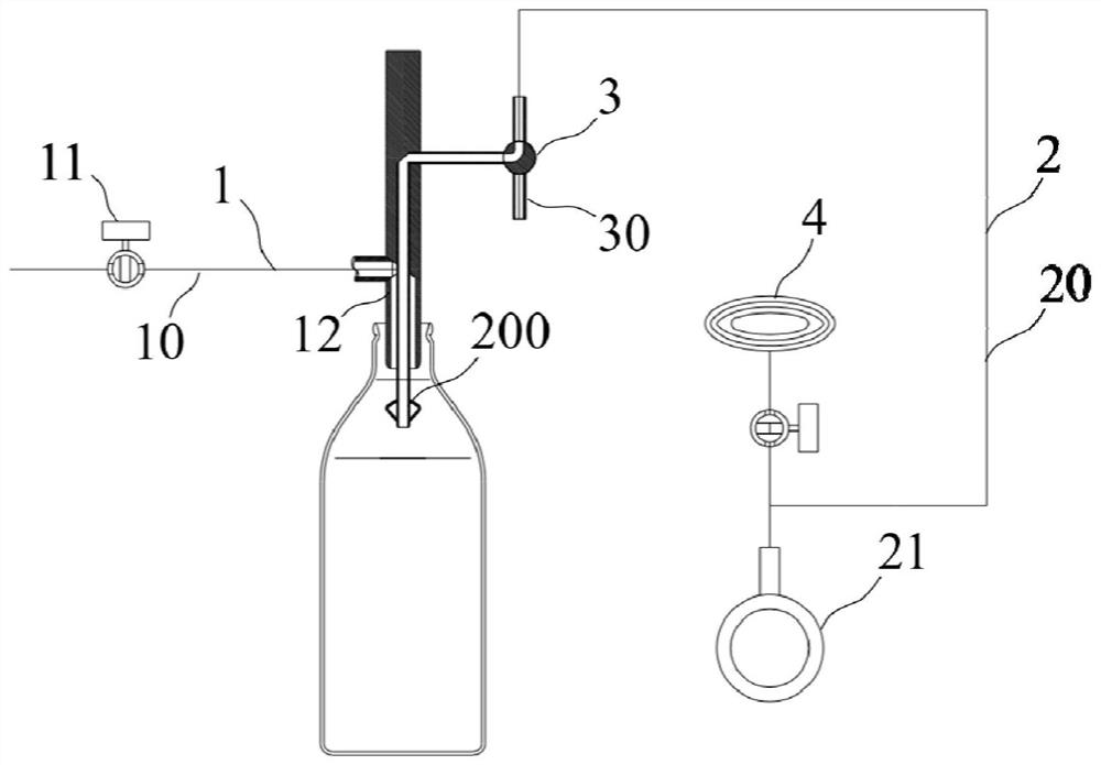 A positive pressure non-contact liquid filling method for controlling liquid level