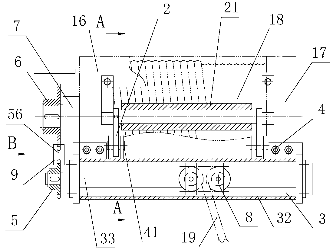 Rope guide device with adjustable rope guide device and casing pipe type rope pressing device