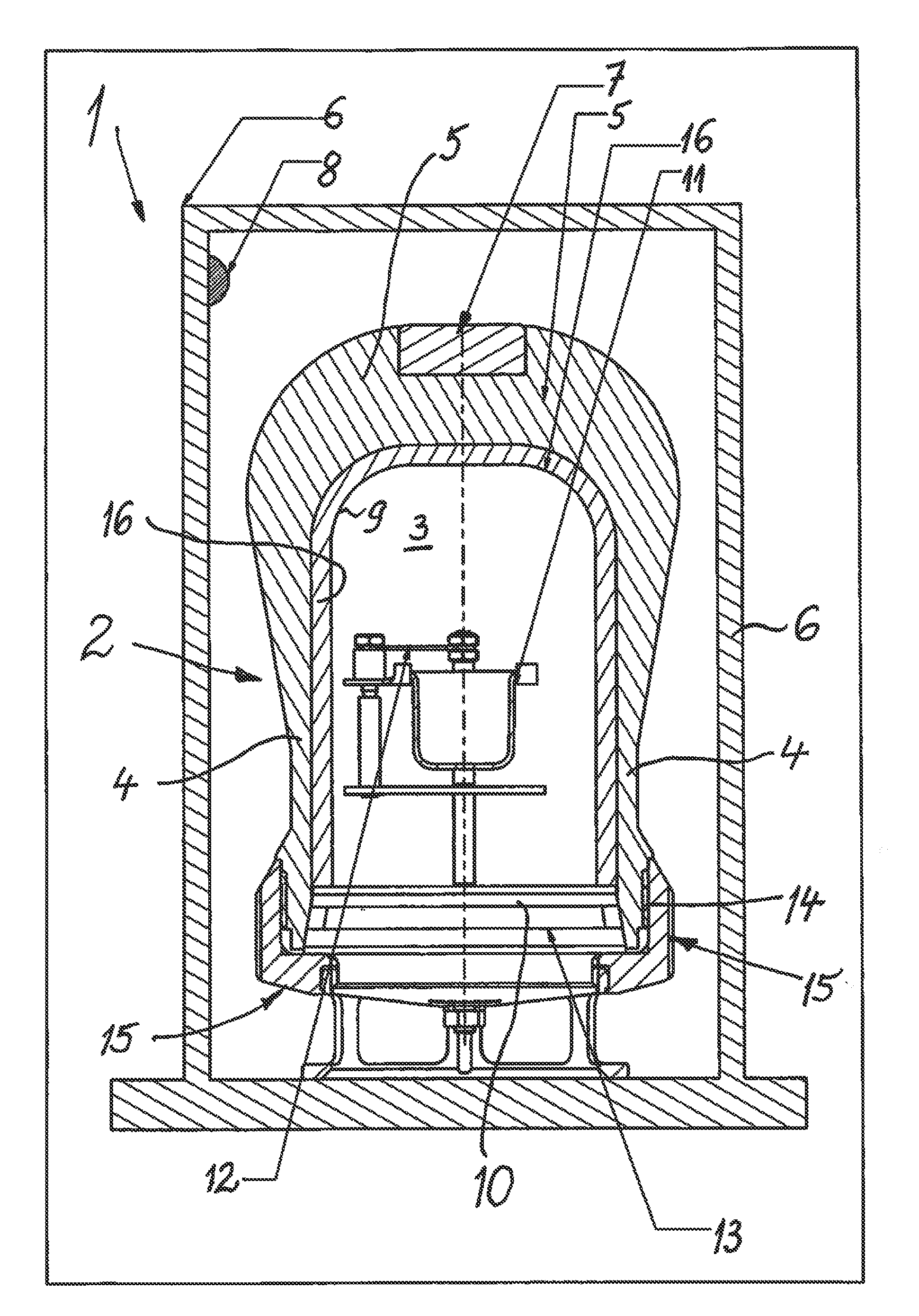 Combustion calorimeter with a decomposition vessel