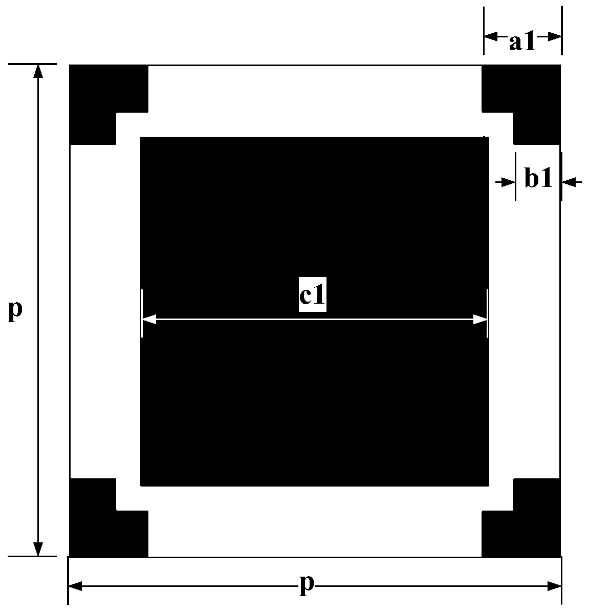 Ultra-wide passband frequency selective surface with improved angular stability