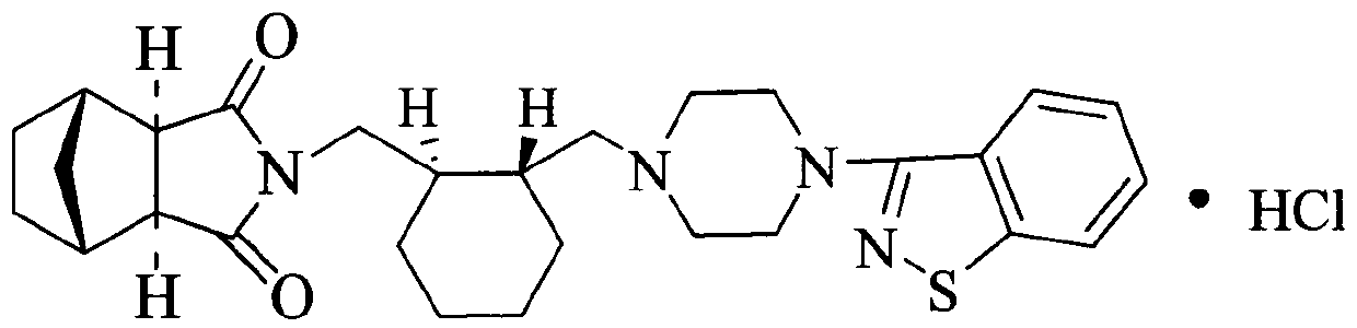A kind of lurasidone hydrochloride tablet