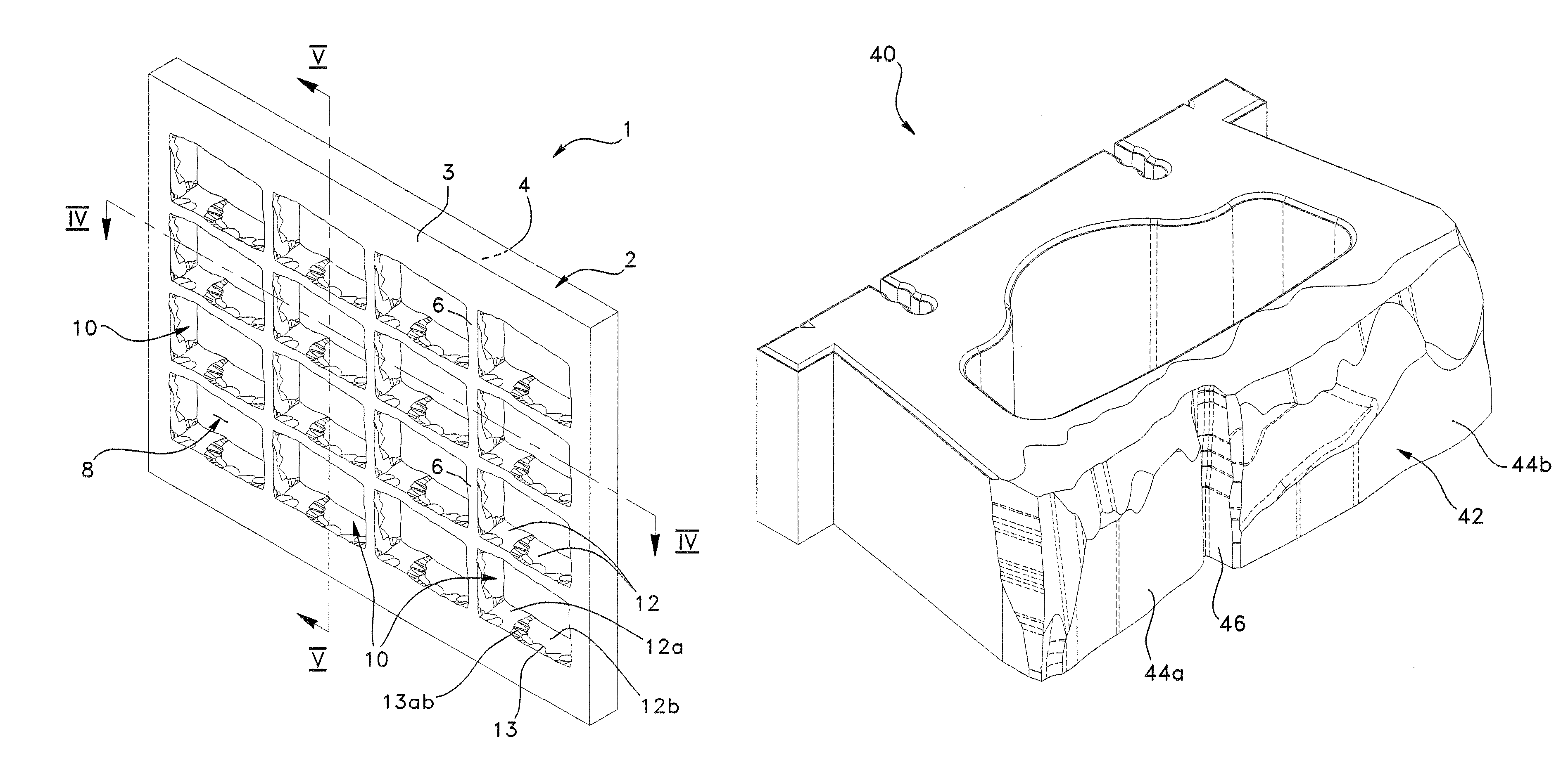 Molding apparatus for producing dry cast products having textured side surfaces