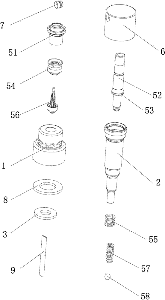 Atomizing pump device with grabbing button sealing mechanism