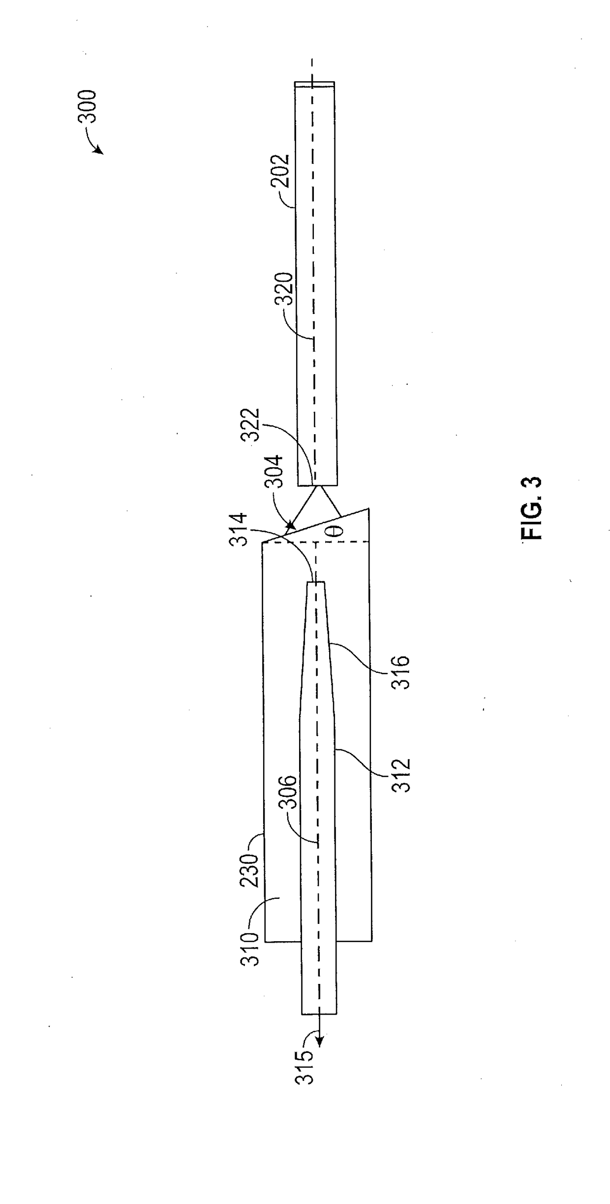 Photonic integrated circuit edge coupler structure with reduced reflection for integrated laser diodes