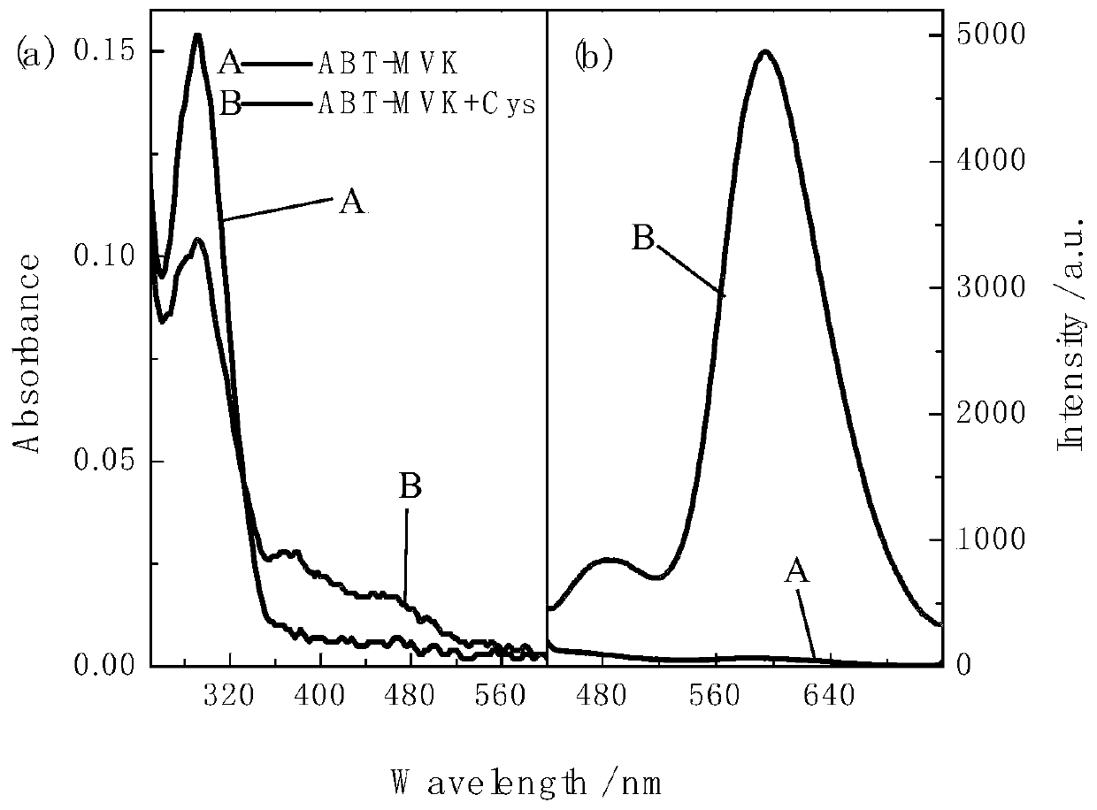 Fluorescent probe with large Stokes shift as well as synthesis method and application of fluorescent probe