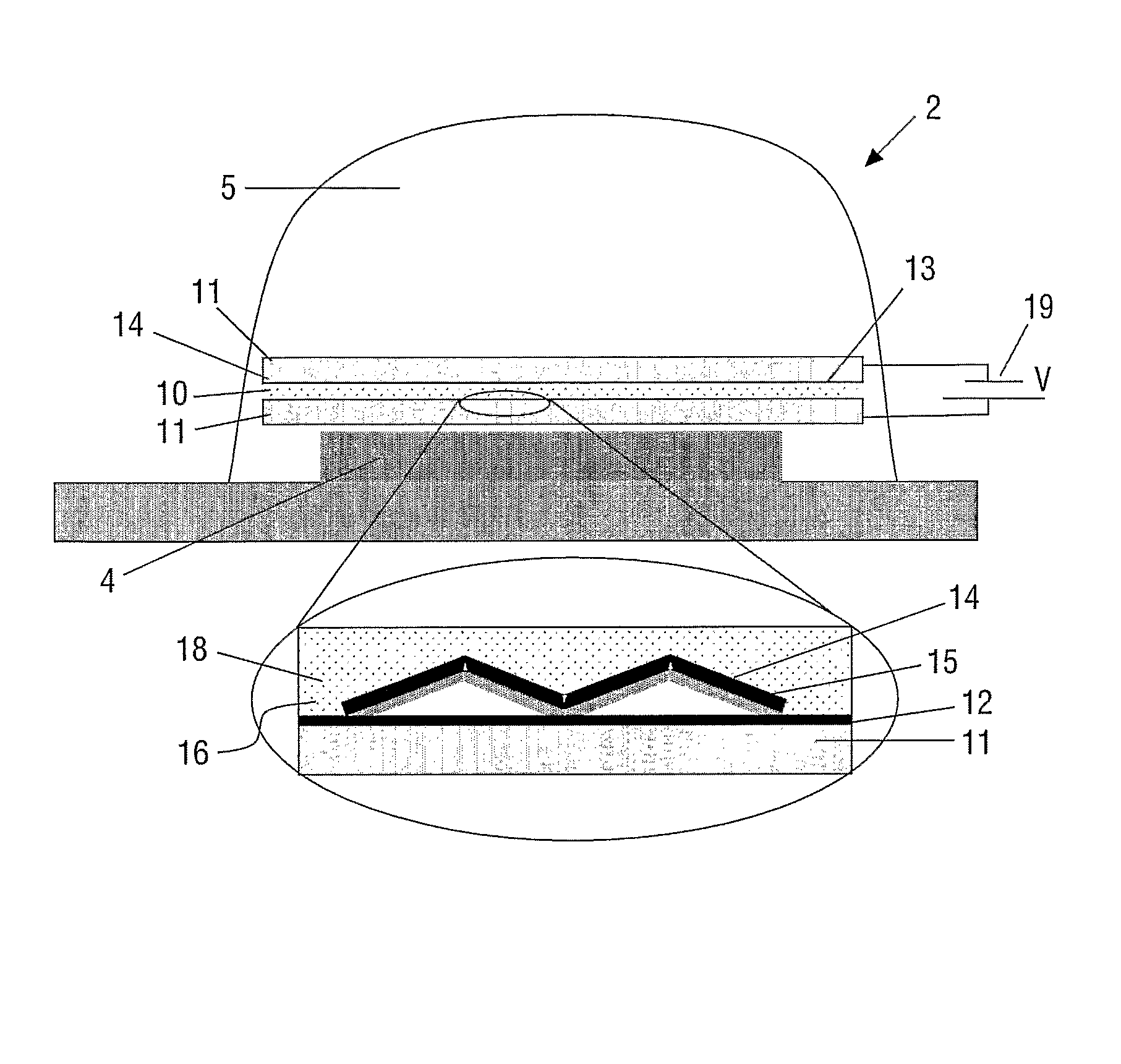 Electrically Controllable Color Conversion Cell