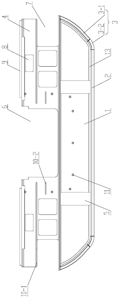 A rail vehicle and its chassis end plate assembly