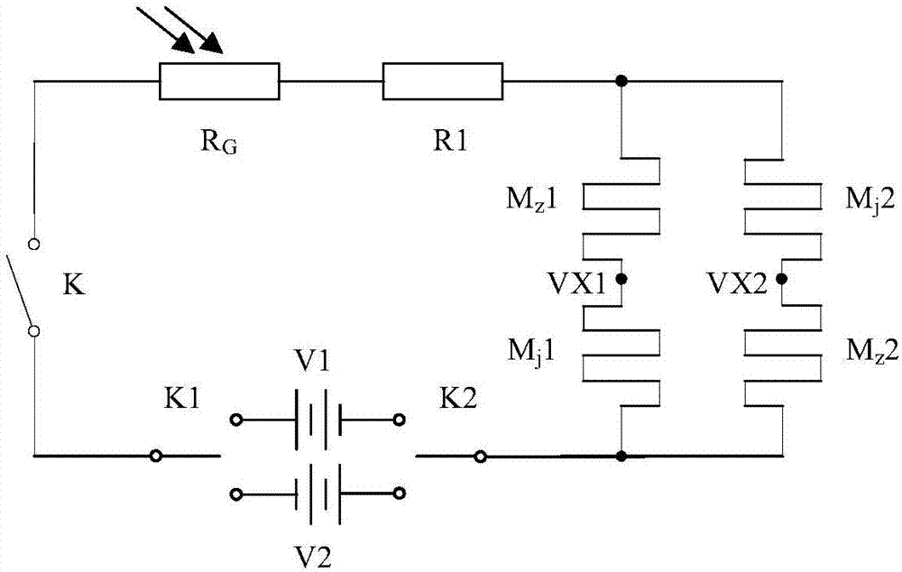 Exposure sensor based on memristors connected in reverse series