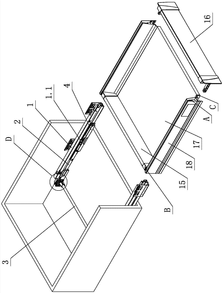 Synchronous deflection stabilizing mechanism of drawer slide rail