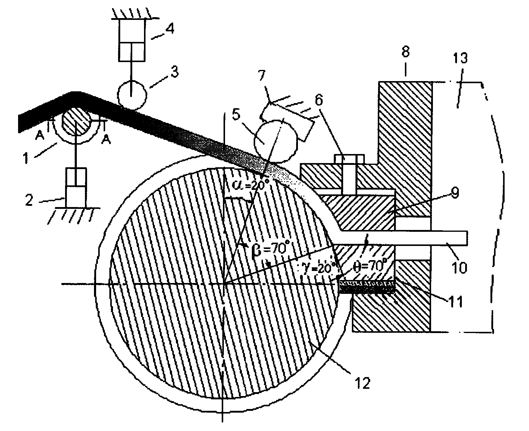 Extrusion device for shortening blank friction flow path