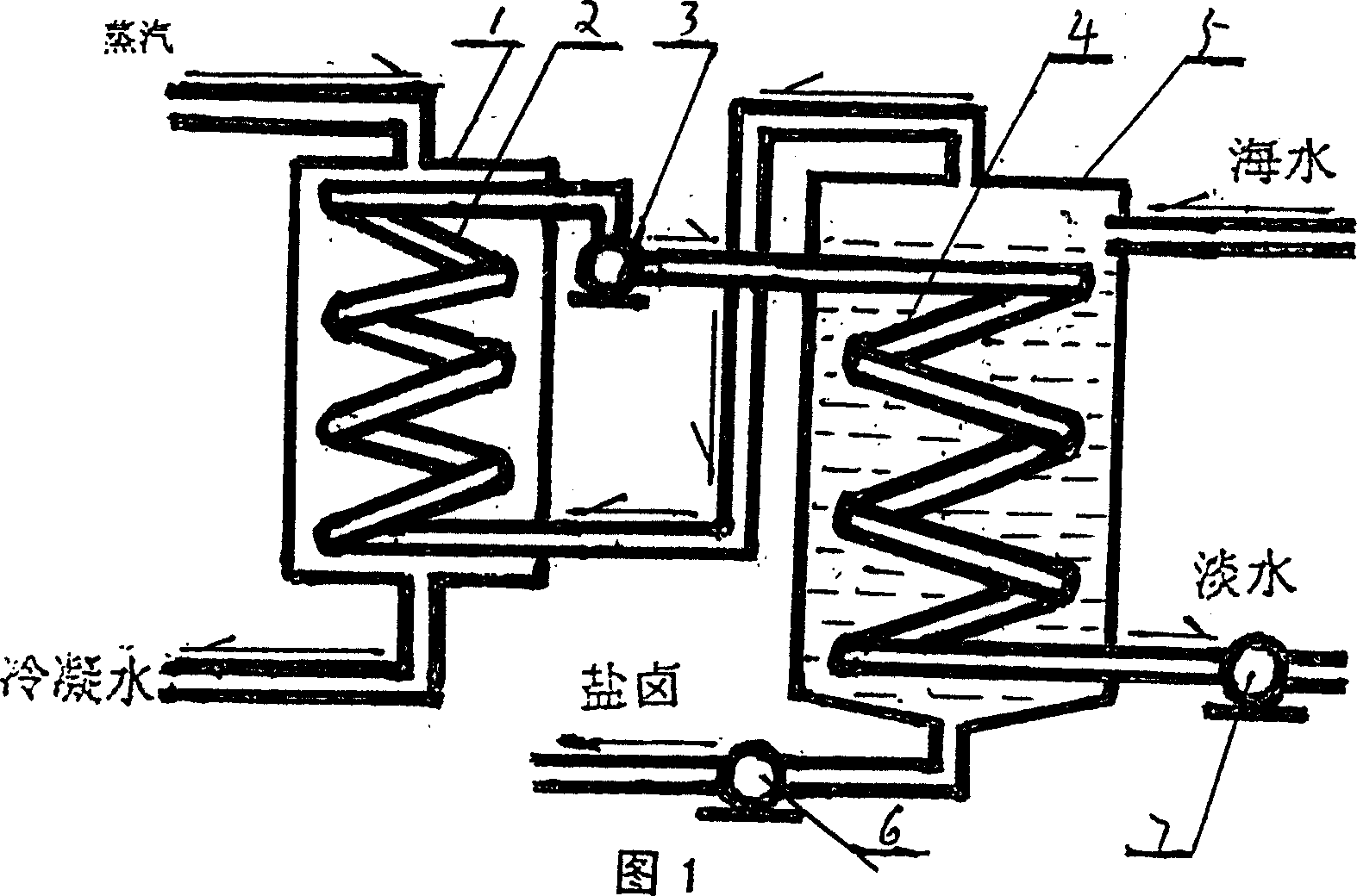 Method and apparatus for preparing fresh water from sea water