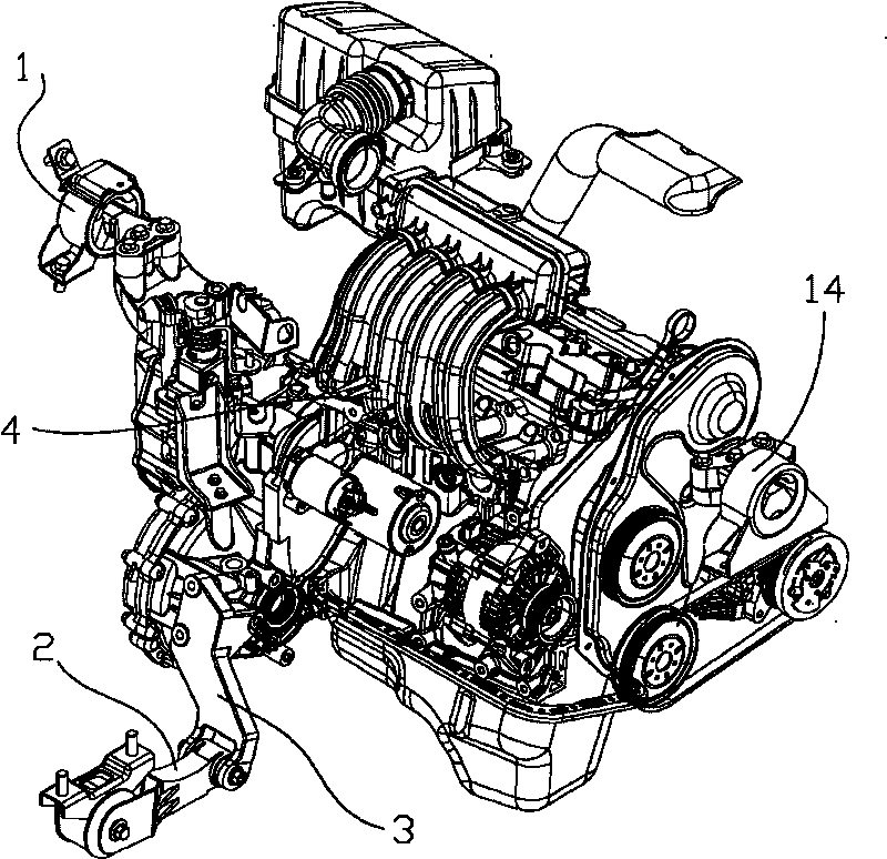 Mounting structure of automobile engine