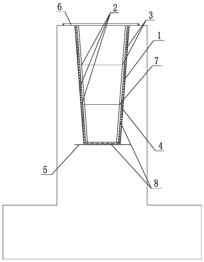 Formwork system for inverted circular truncated cone-shaped cup opening of column foundation of steel structure factory building and construction method