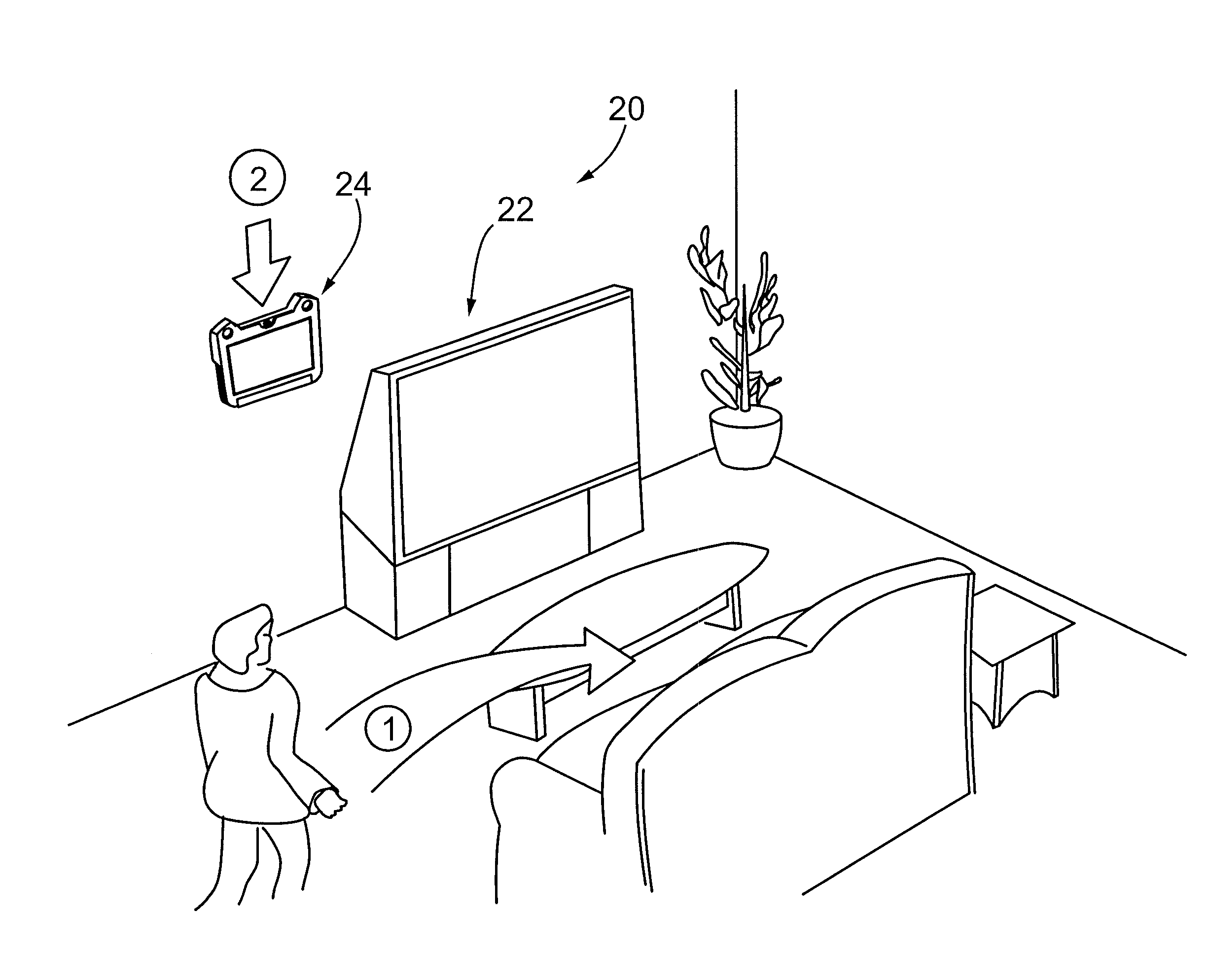 Interactive input system, controller therefor and method of controlling an appliance