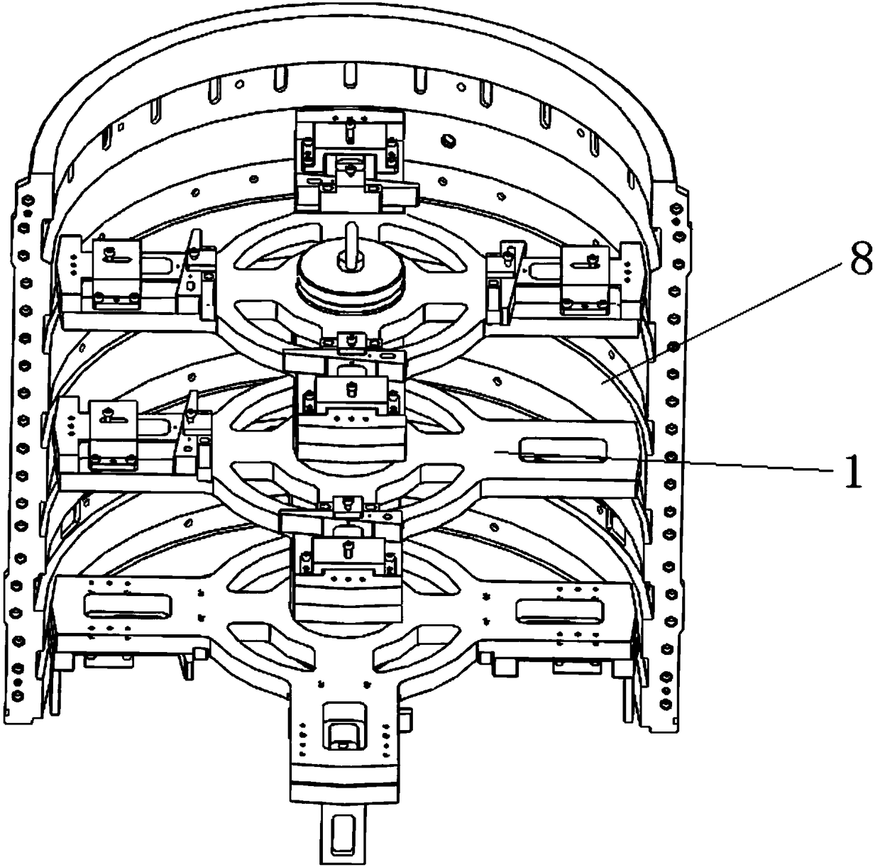 Supporting device for engine case machining