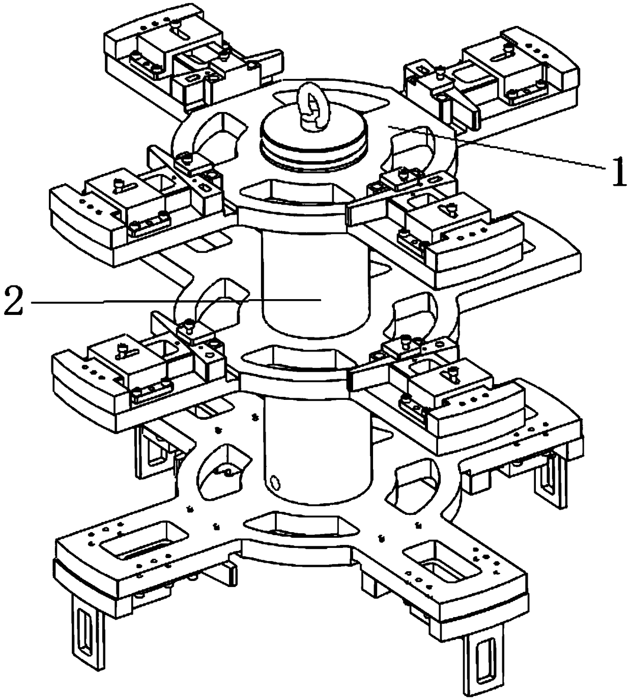 Supporting device for engine case machining