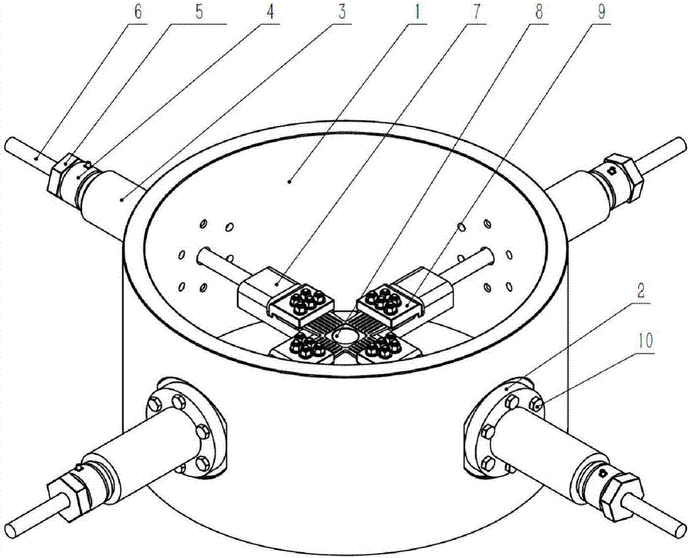 Horizontal biaxial extension testing machine and tension testing method thereof