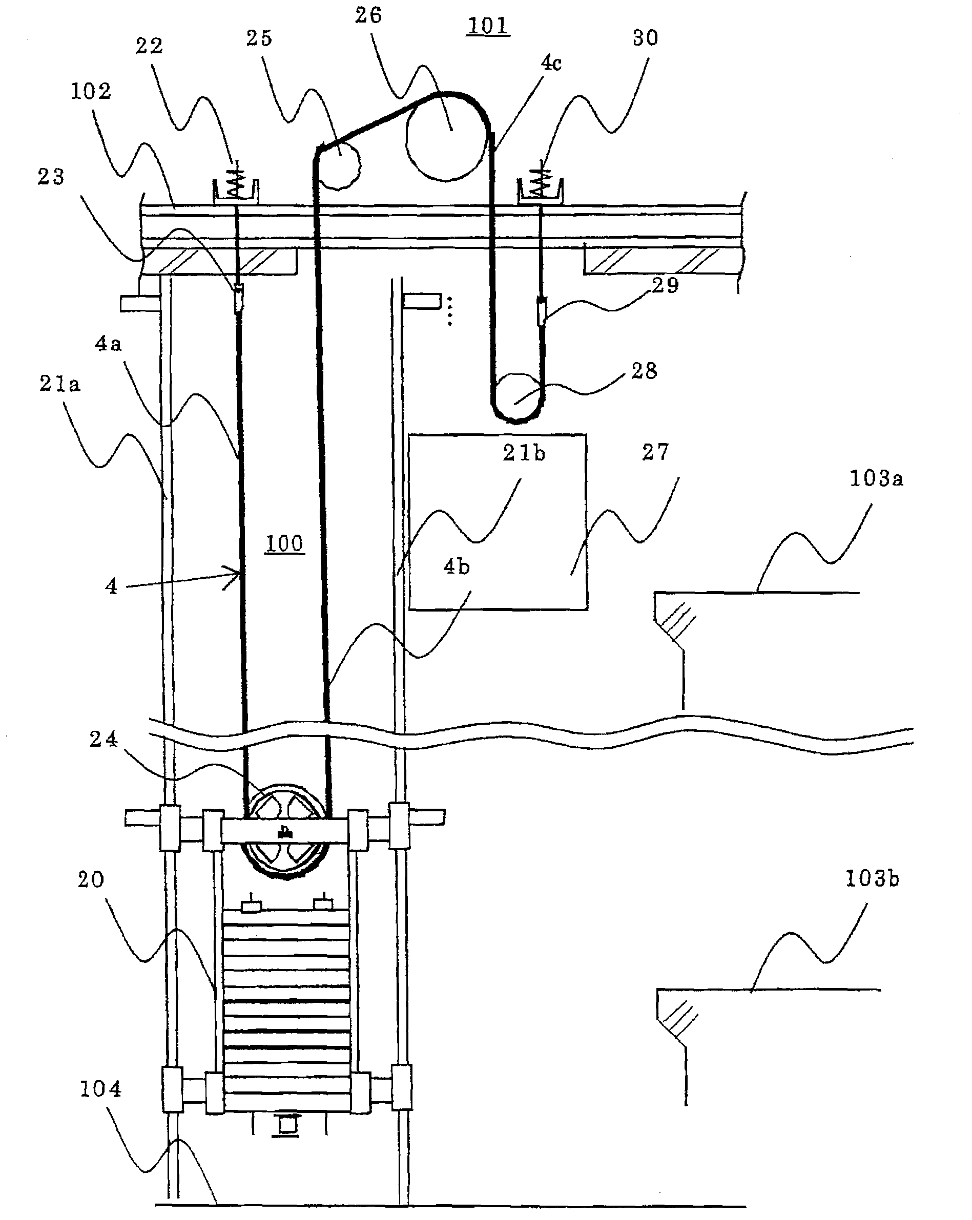 Main tight wire replacing method of elevator