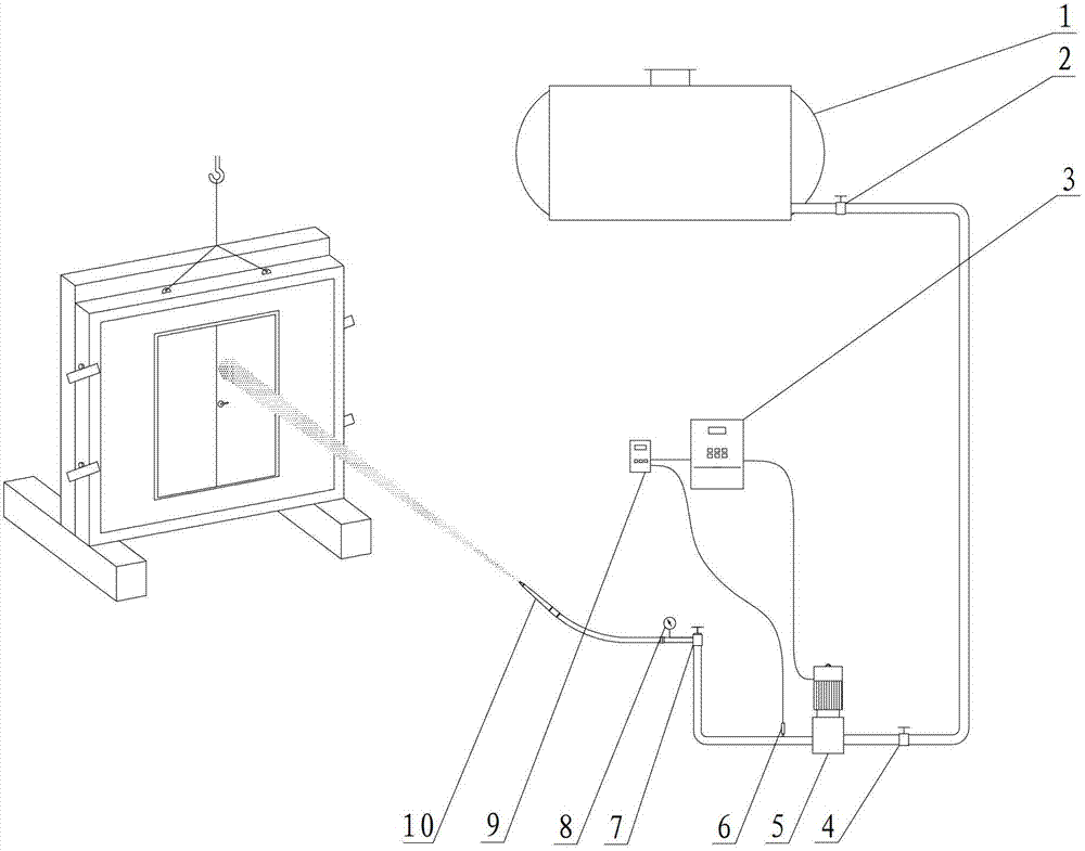 Method for water-impact-resistant test on building element after fire-resistant test