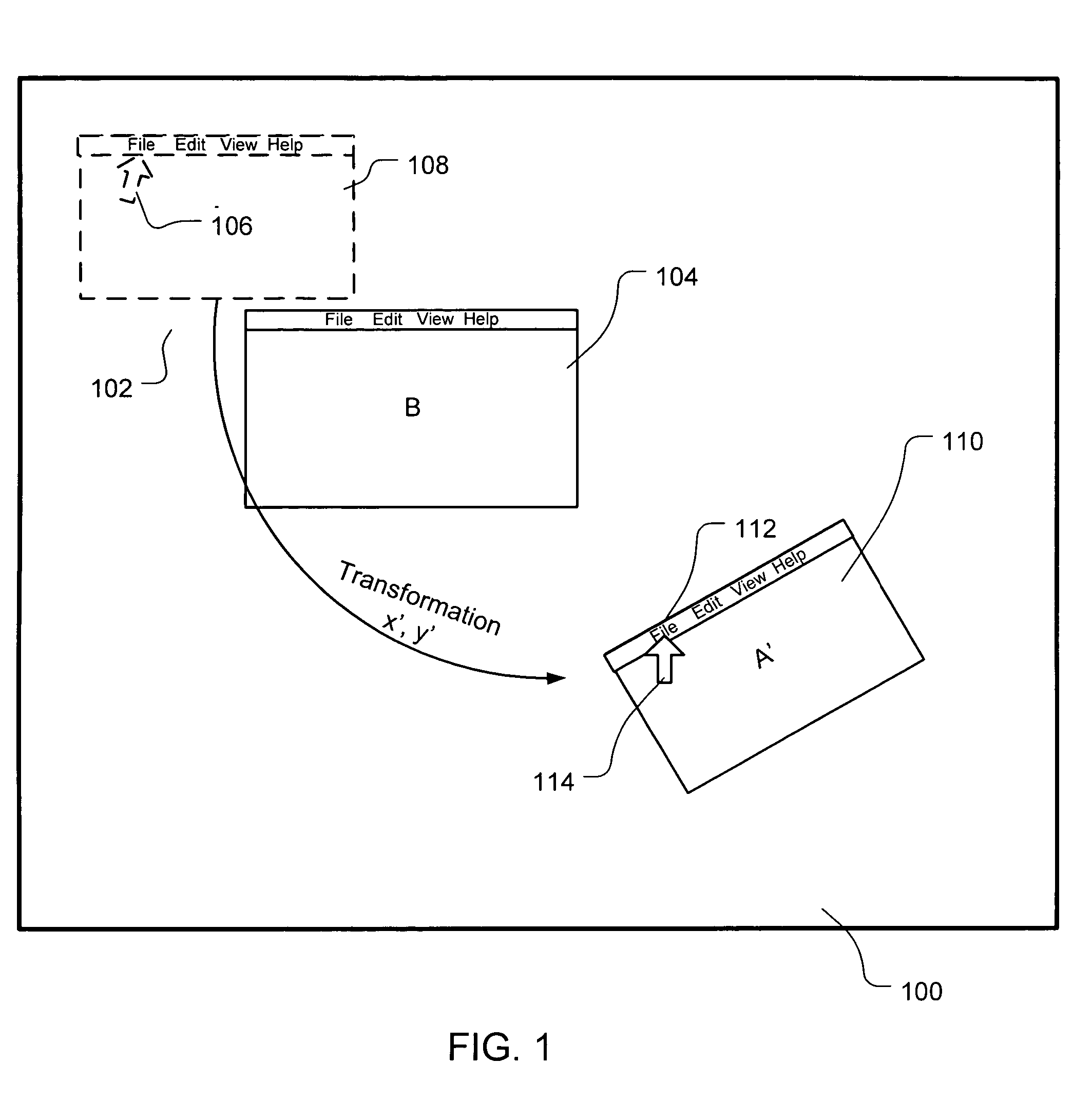 Method and system for redirection of transformed windows