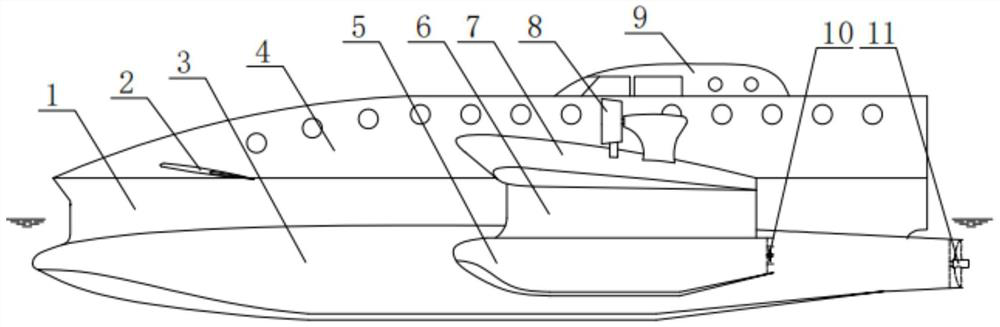 Small-waterplane three-body wing ship