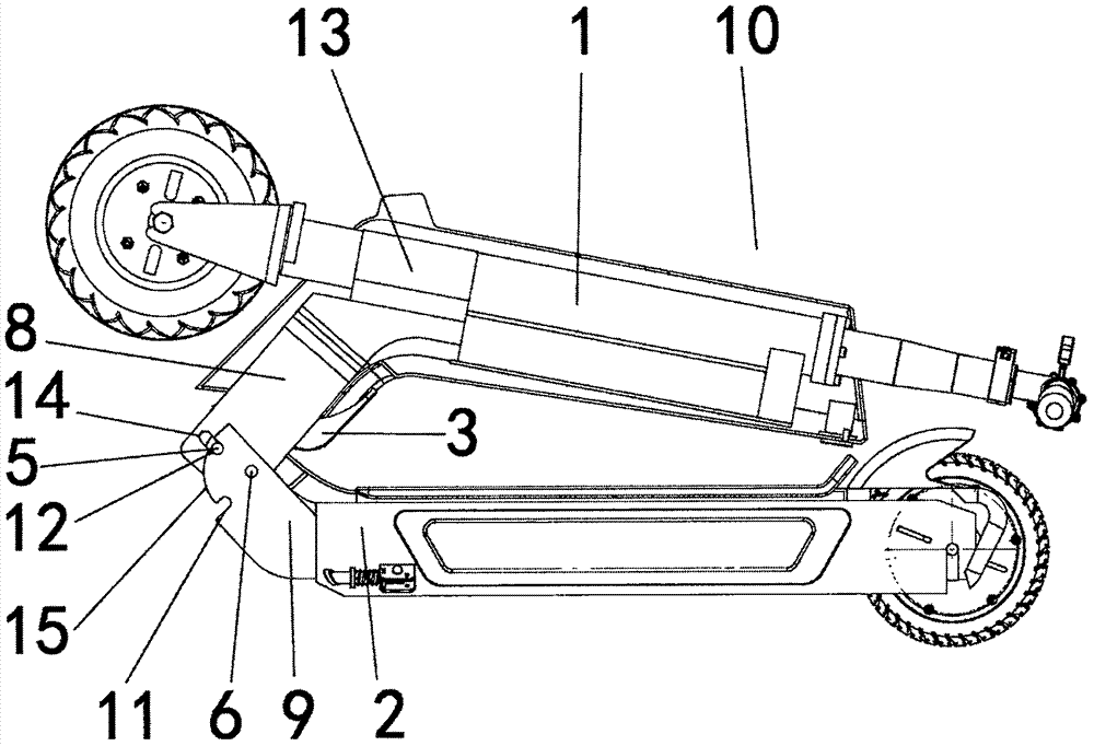 Scooter folding structure