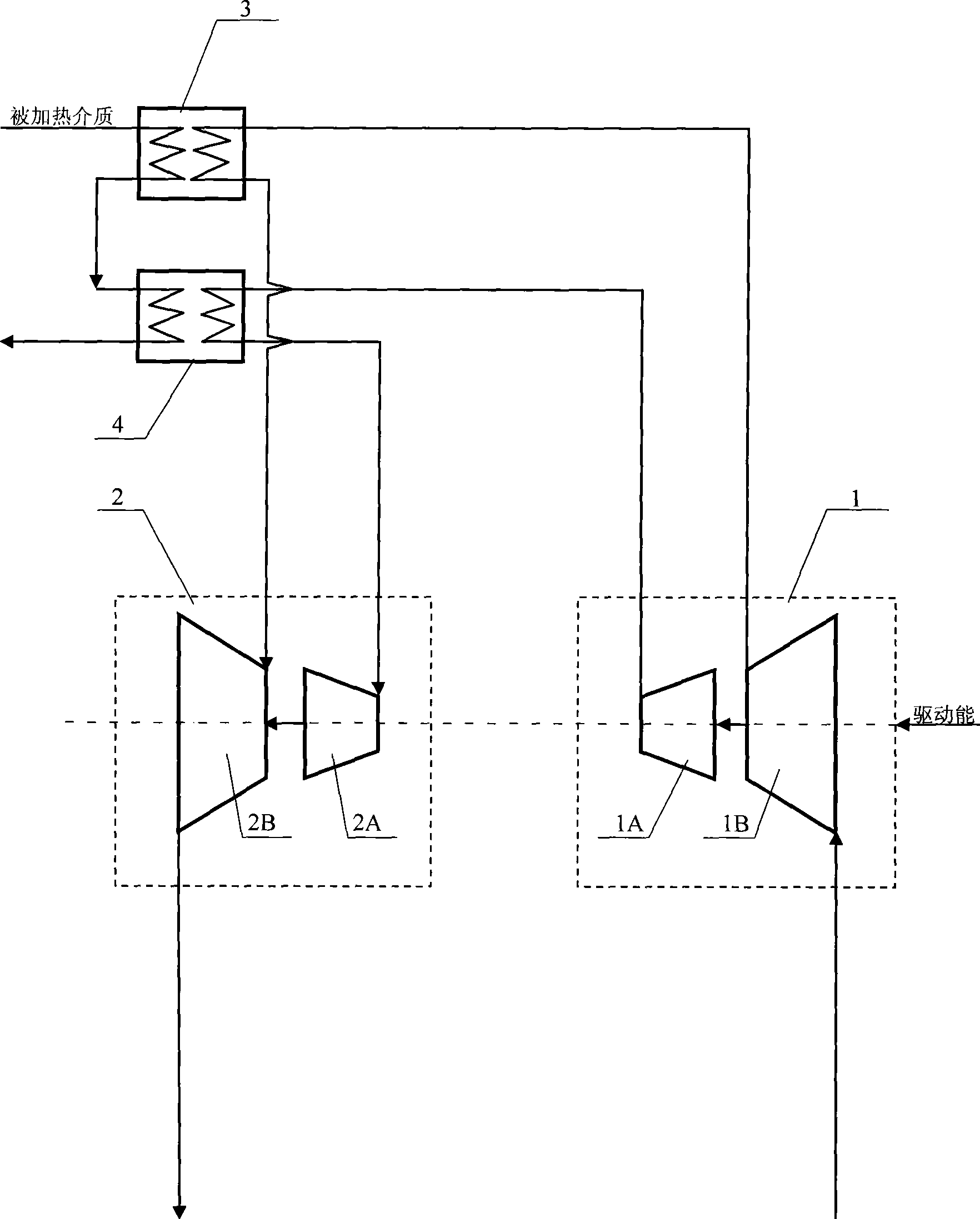 Segmented compression-segmented heat supply-segmented expansion gas compression type units