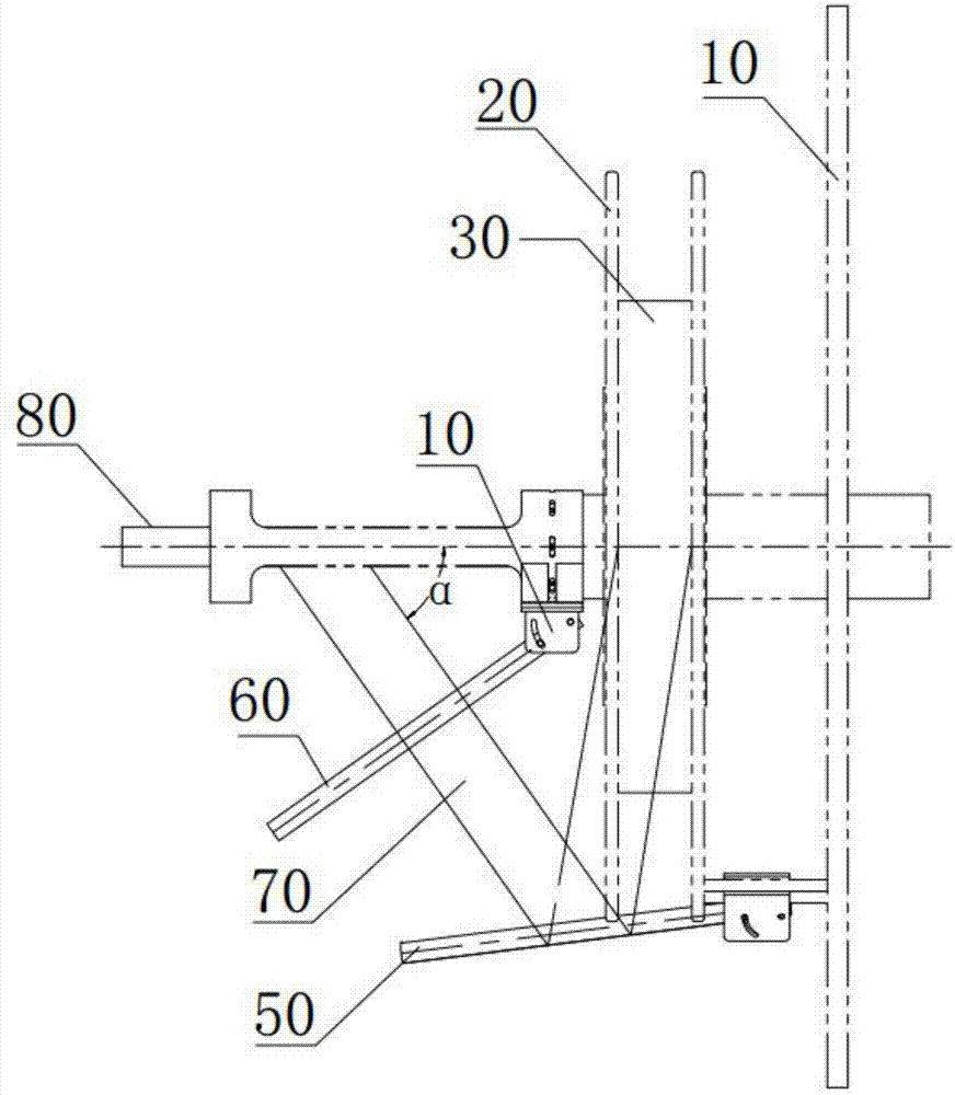 Glass fiber belt winding guide and angle adjusting device