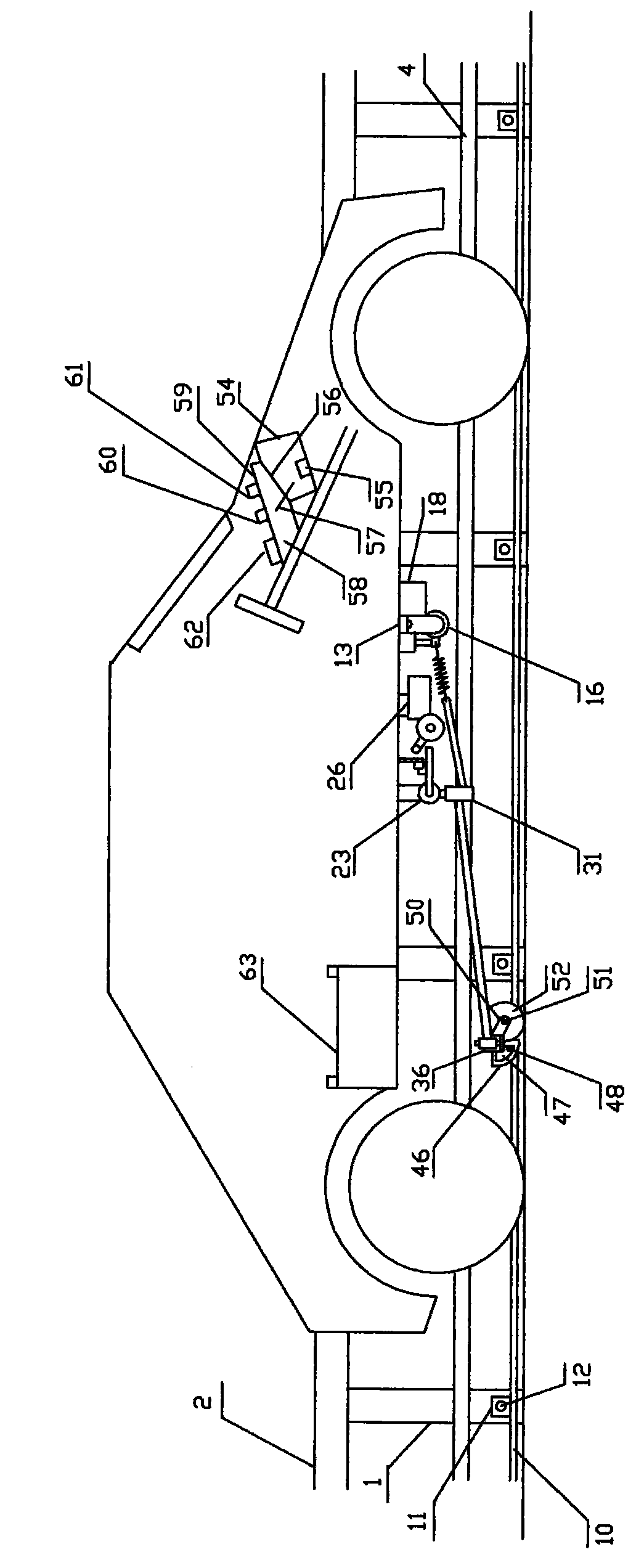 Automatic charging device for recessed electric rails of electric vehicle driven on highway