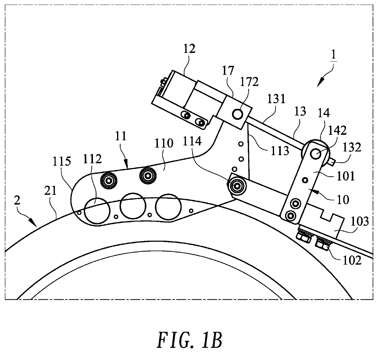 Resistance regulating device for wheel of training machine