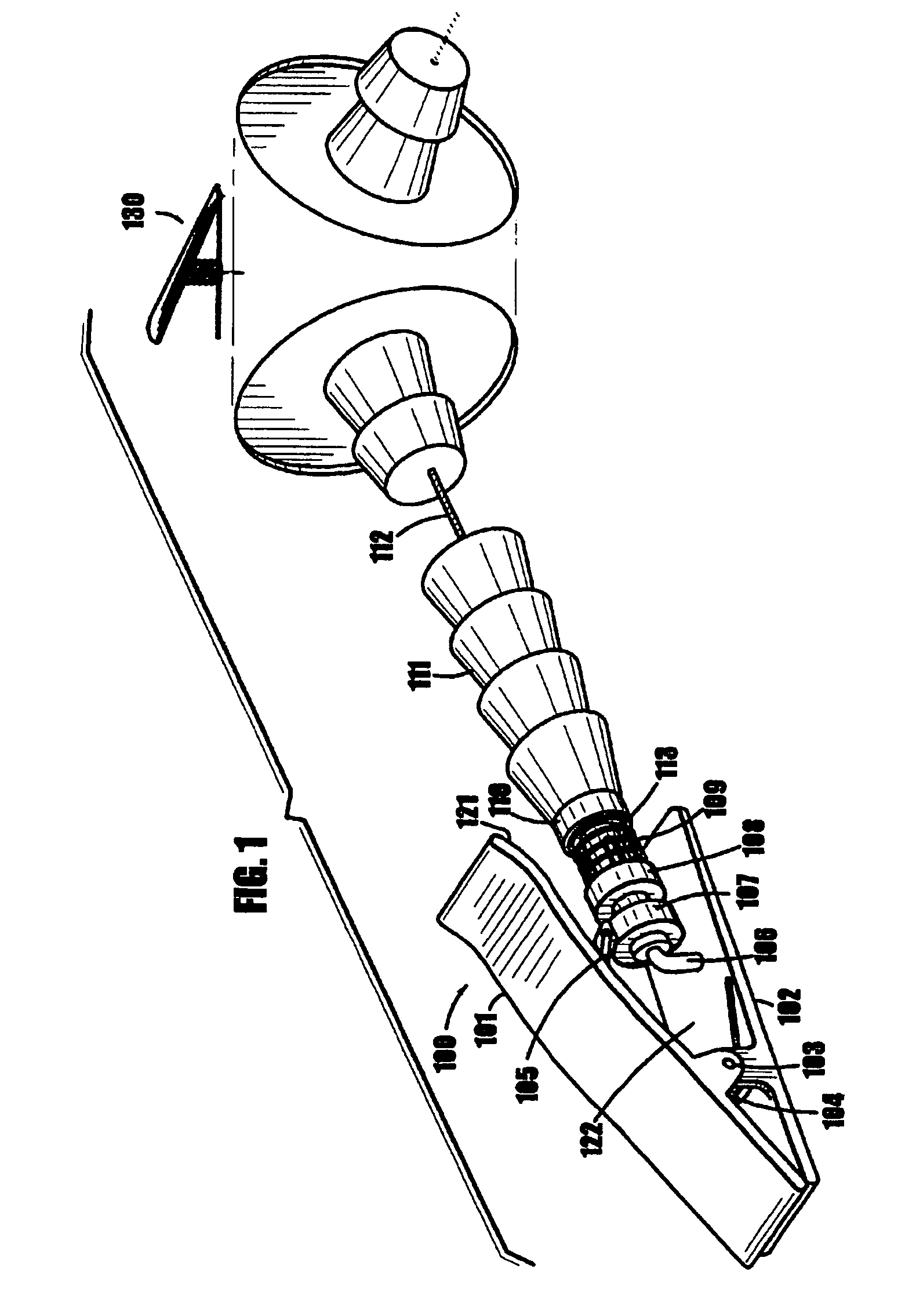 Clamping device with flexible arm